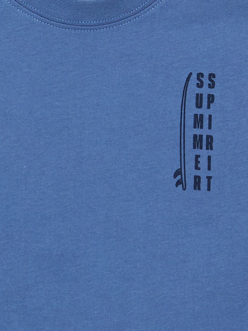 T-shirt à manches courtes Bleu - Kiabi