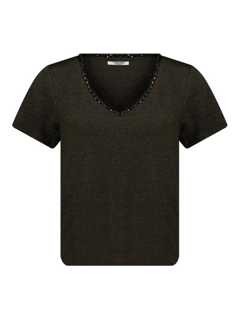 T-shirt à manches courtes brillant 'Deeluxe' Noir - Kiabi