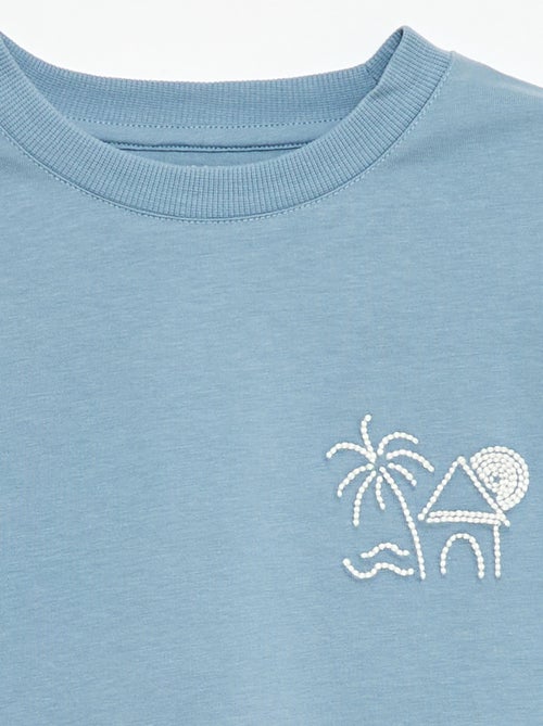T-shirt à manches courtes brodé - Kiabi