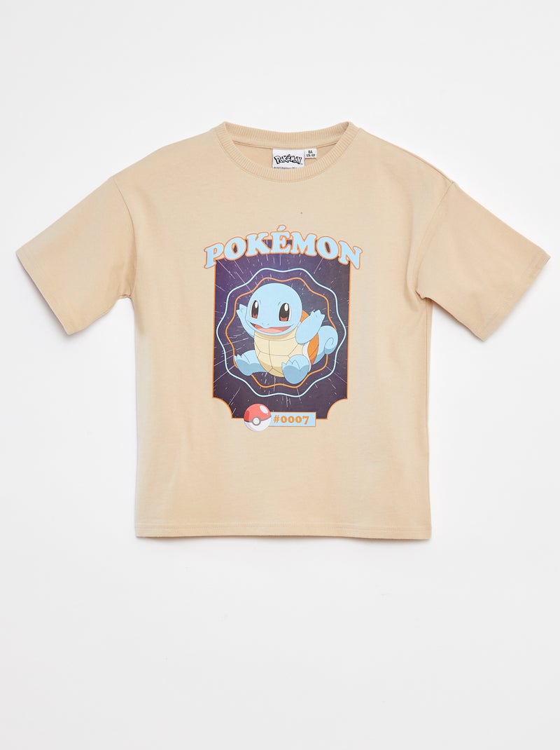 T-shirt à manches courtes 'Carapuce' Beige - Kiabi