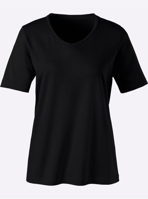 T-shirt à Manches Courtes Col V - Taille Standard - Moda Vilona - Kiabi