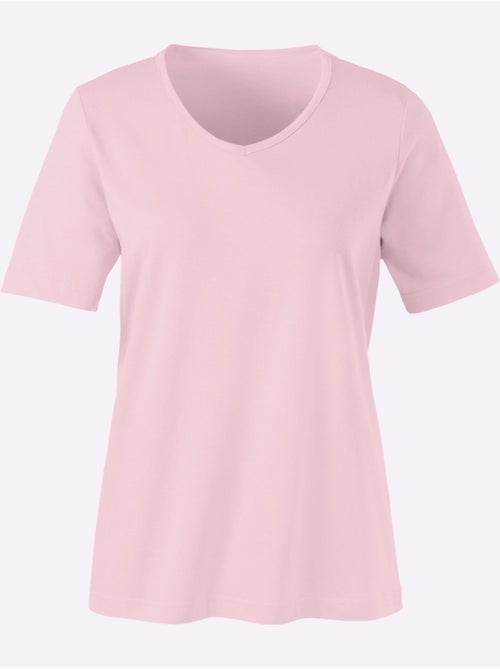 T-shirt à Manches Courtes Col V - Taille Standard - Moda Vilona - Kiabi