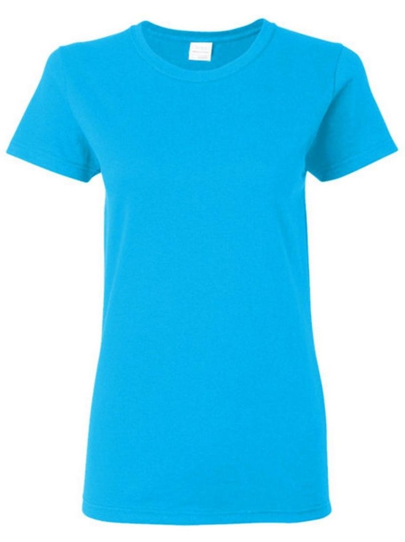 T-shirt à manches courtes coupe féminine - gildan Bleu saphir - Kiabi