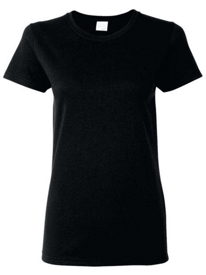 T-shirt à manches courtes coupe féminine - gildan Noir - Kiabi