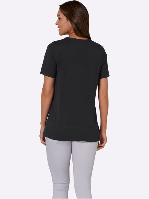 T-shirt à manches courtes coupe longue - taille standard - moda vilona - Kiabi