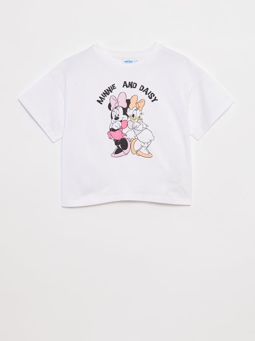 T-shirt à manches courtes cropped 'Minnie' 'Disney' - Kiabi
