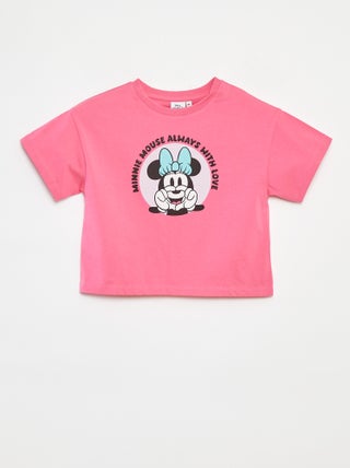 T-shirt à manches courtes cropped 'Minnie' 'Disney'