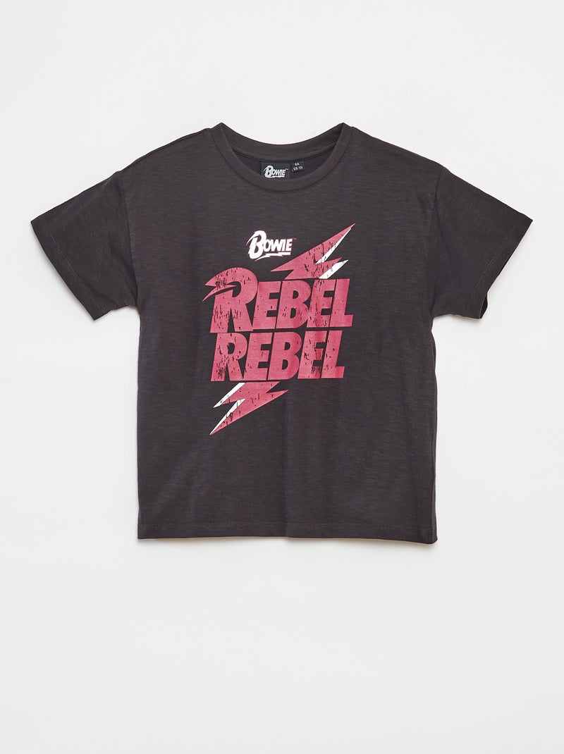 T-shirt à manches courtes 'David Bowie' NOIR - Kiabi