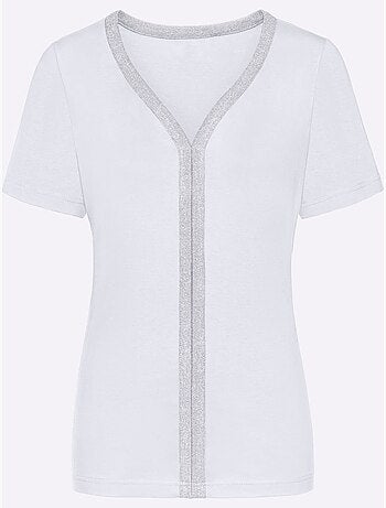 T-shirt à Manches Courtes Détails Argentés - Taille Standard - Witt
