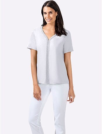 T-shirt à Manches Courtes Détails Argentés - Taille Standard - Witt