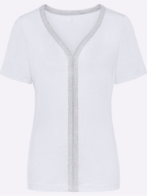 T-shirt à Manches Courtes Détails Argentés - Taille Standard - Witt - Kiabi
