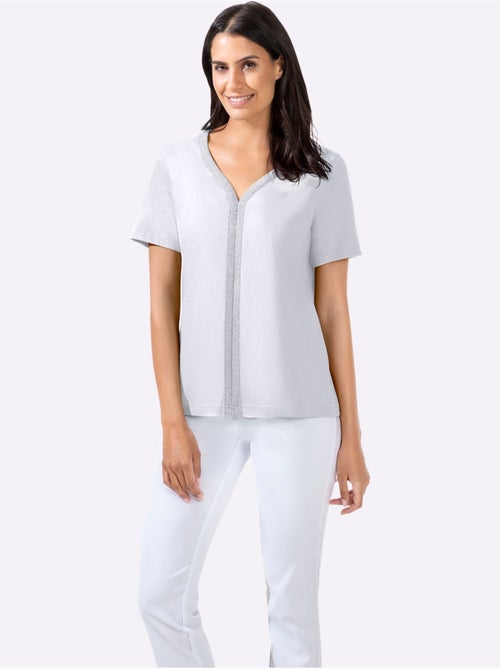 T-shirt à Manches Courtes Détails Argentés - Taille Standard - Witt - Kiabi