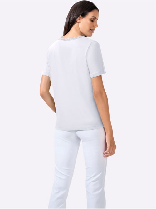 T-shirt à Manches Courtes Détails Argentés - Taille Standard - Witt - Kiabi