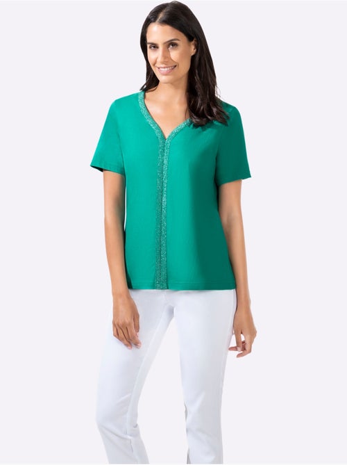 T-shirt à Manches Courtes Détails Argentés - Taille Standard - Witt - Kiabi