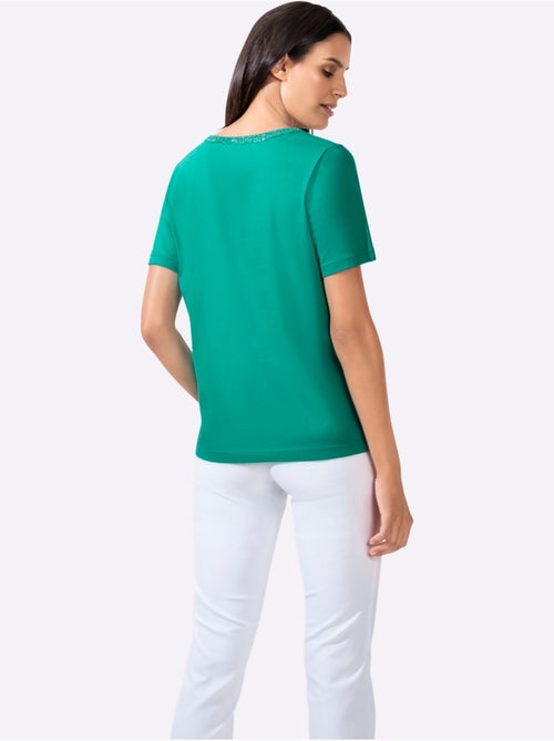 T-shirt à Manches Courtes Détails Argentés - Taille Standard - Witt - Kiabi