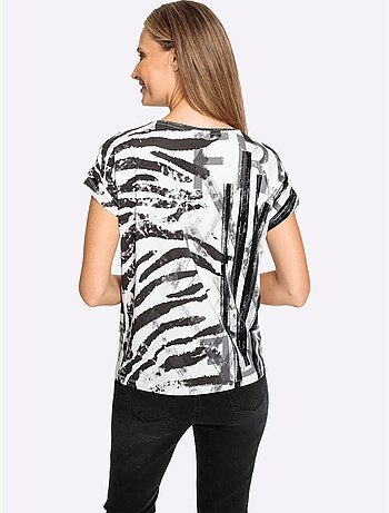 T-shirt à Manches Courtes Détails Brillants - Taille Standard - Helline