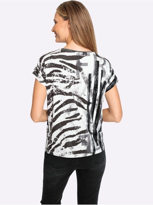 T-shirt à Manches Courtes Détails Brillants - Taille Standard - helline - Kiabi