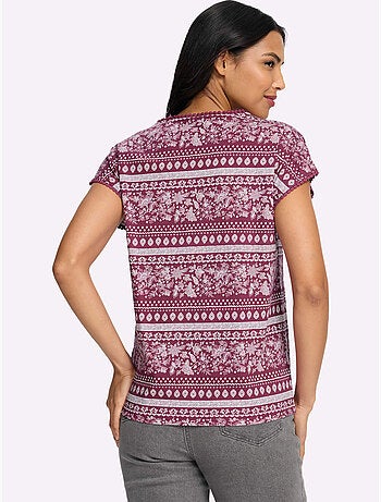 T-shirt à Manches Courtes Détails élégants En Dentelle - Taille Standard - Moda Vilona