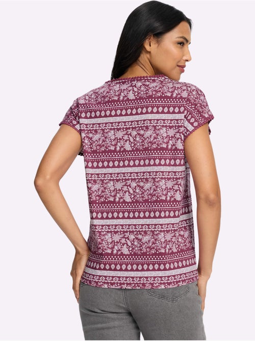 T-shirt à Manches Courtes Détails élégants En Dentelle - Taille Standard - Moda Vilona - Kiabi