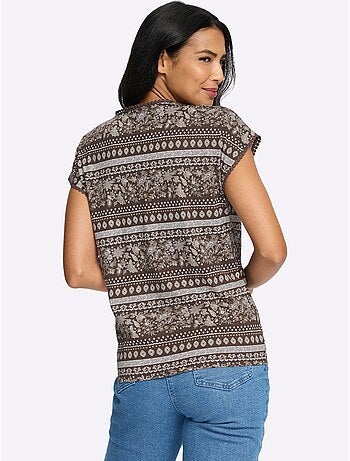 T-shirt à Manches Courtes Détails élégants En Dentelle - Taille Standard - Moda Vilona