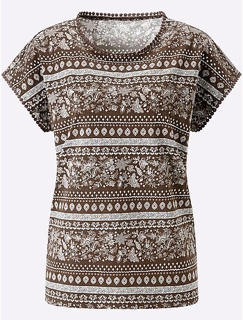 T-shirt à Manches Courtes Détails élégants En Dentelle - Taille Standard - Moda Vilona