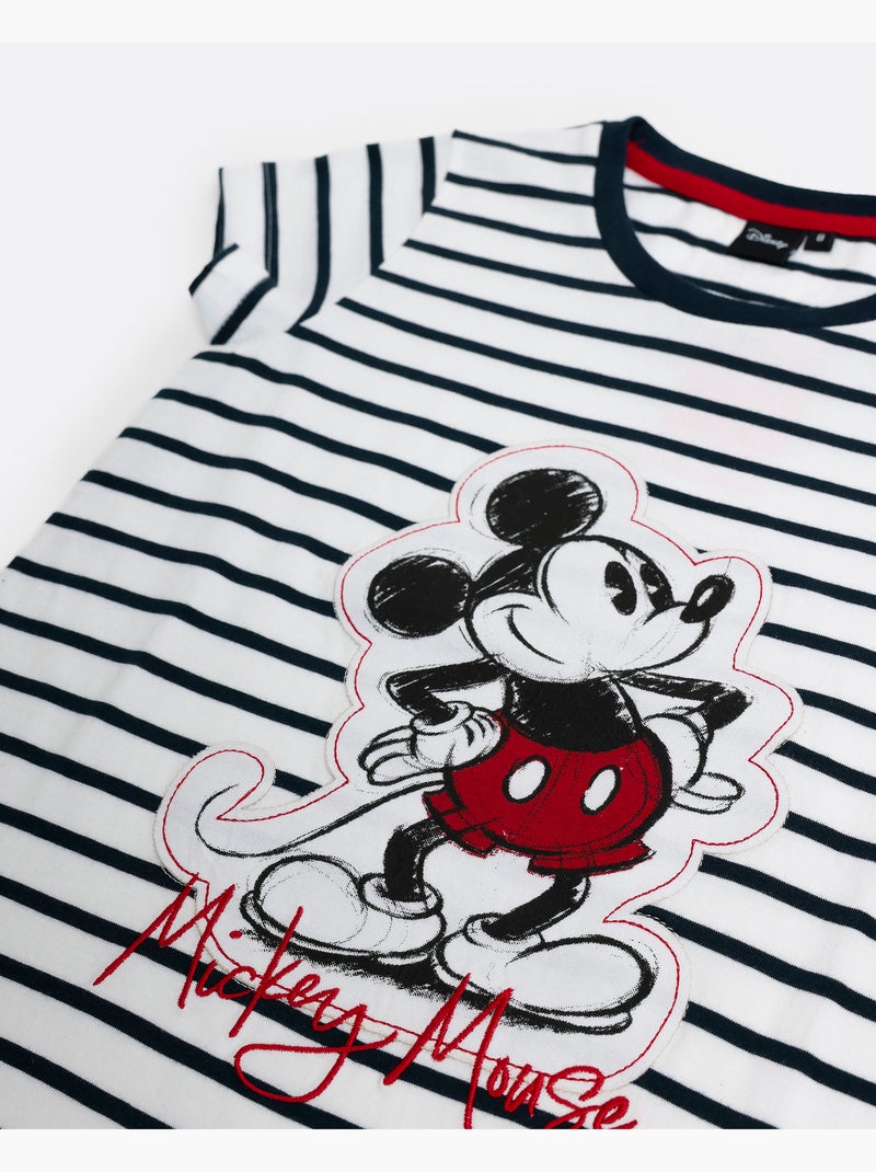 T-shirt à manches courtes Disney Mickey Patch pour fille Bleu marine - Kiabi