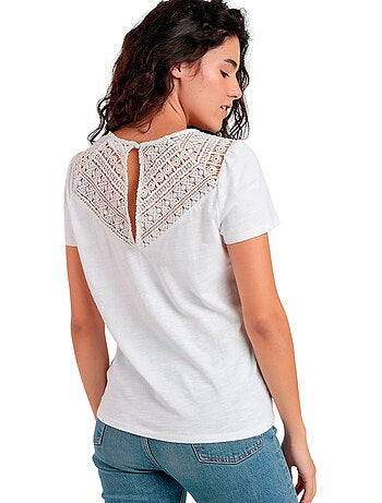 T-shirt à manches courtes dos orné GUIPUR