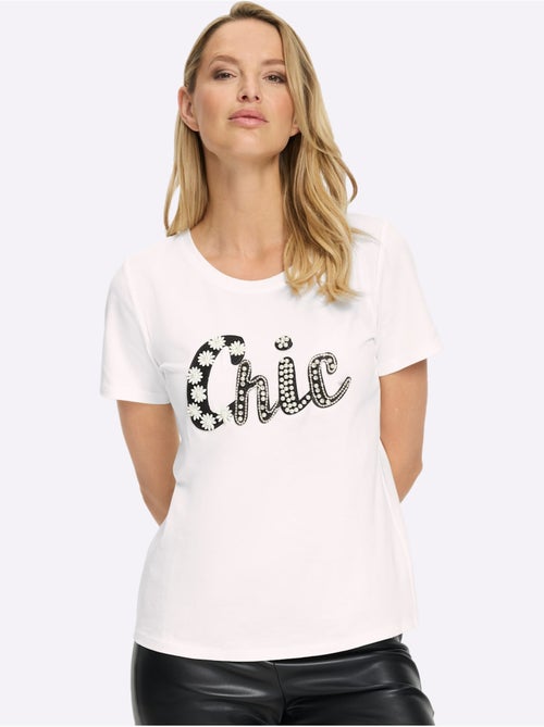 T-shirt à Manches Courtes élégante Inscription - Taille Standard - Helline - Kiabi