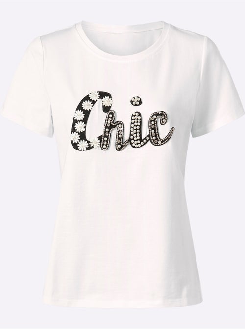 T-shirt à Manches Courtes élégante Inscription - Taille Standard - Helline - Kiabi