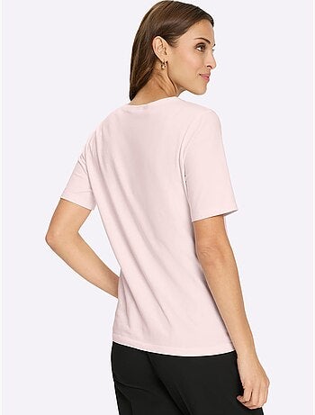 T-shirt à Manches Courtes Empiècement En Dentelle - Taille Standard - Witt