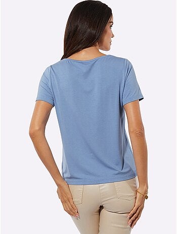T-shirt à Manches Courtes Empiècements Transparents - Taille Standard - Helline