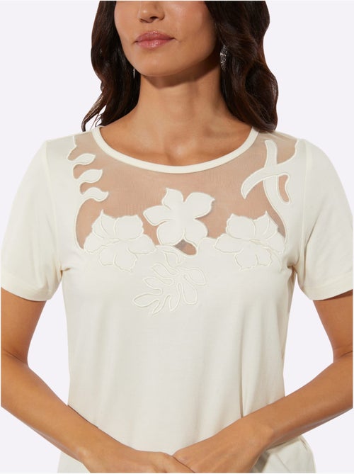 T-shirt à Manches Courtes Empiècements Transparents - Taille Standard - Helline - Kiabi T-shirt à Manches Courtes Empiècements Transparents - Taille Standard - Helline - Kiabi