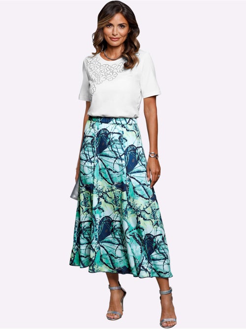 T shirt à manches courtes en coton avec dentelle devant - Taille standard - Witt - Kiabi