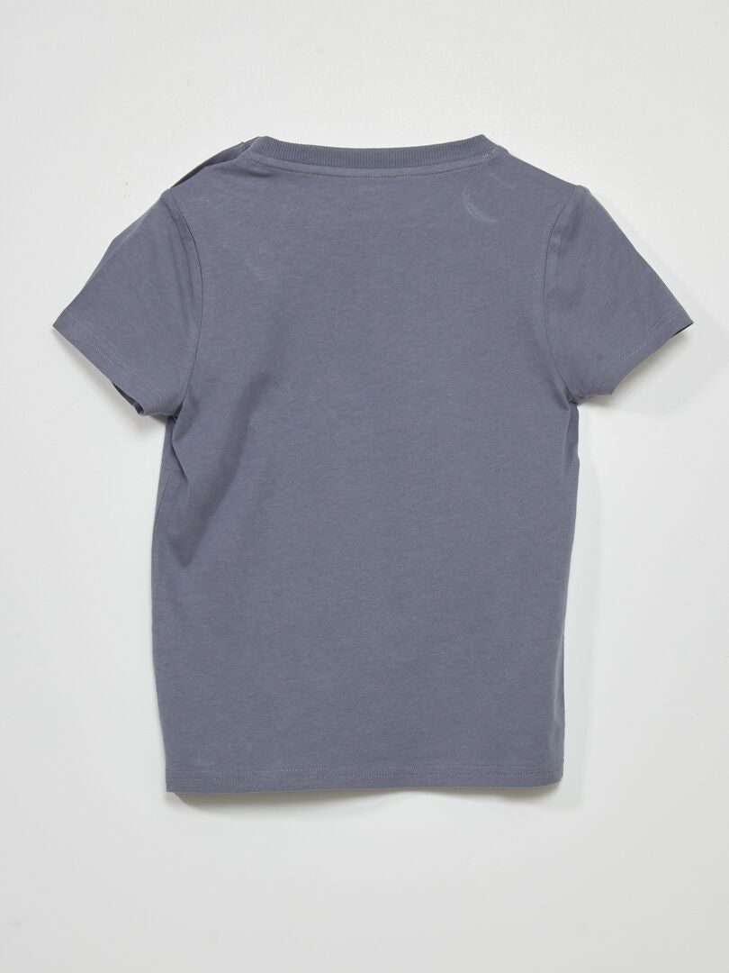 T-shirt à manches courtes en coton Gris - Kiabi