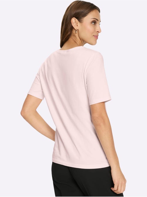 T-shirt à manches courtes en dentelle avec pierres décoratives - Taille standard - Witt - Kiabi T-shirt à manches courtes en dentelle avec pierres décoratives - Taille standard - Witt - Kiabi