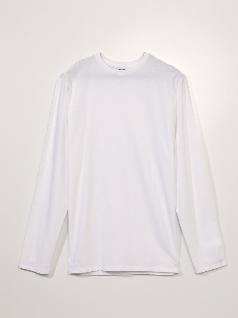 T-shirt à manches courtes en jersey +1m90 blanc - Kiabi