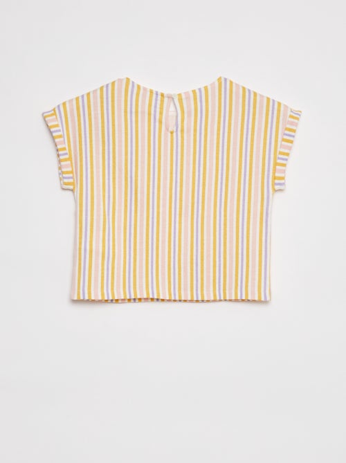 T-shirt à manches courtes en maille crêpe - Kiabi