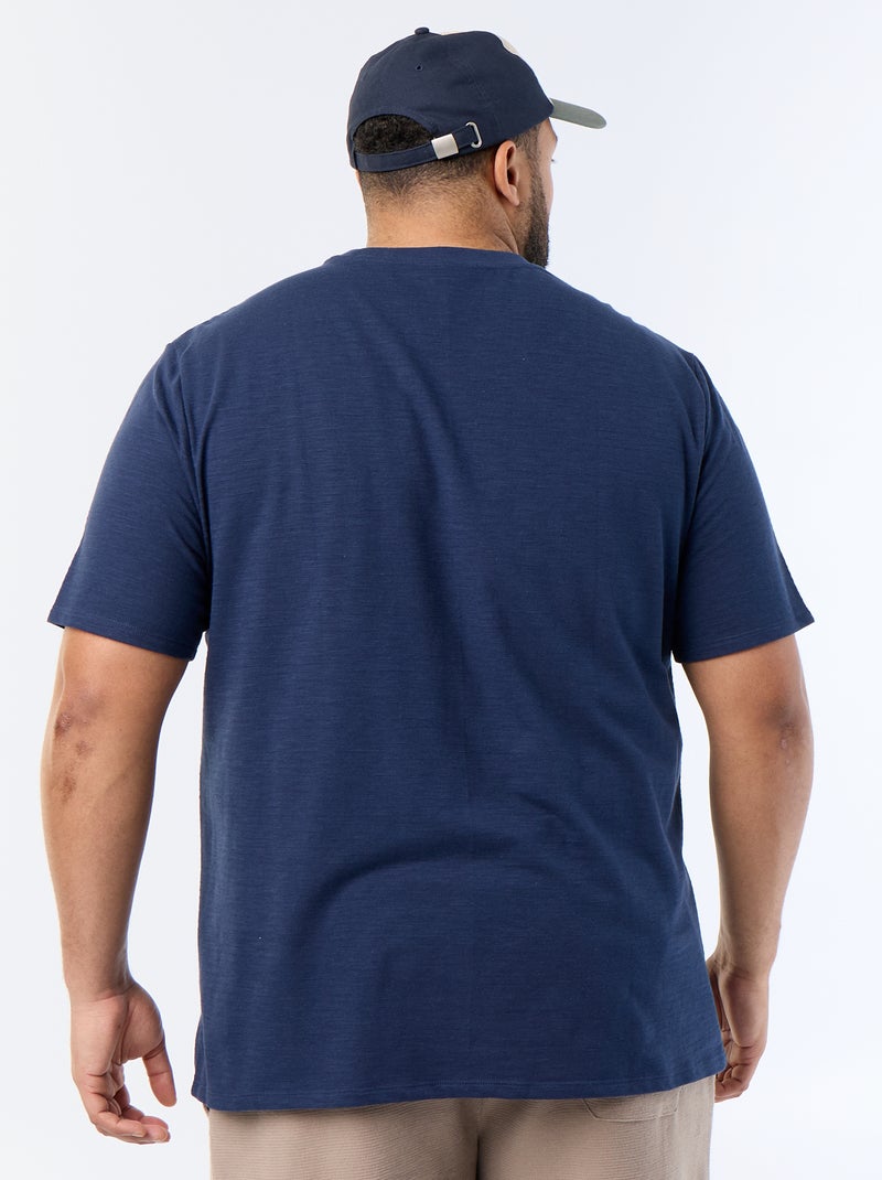 T-shirt à manches courtes en maille jersey fantaisie Noir - Kiabi