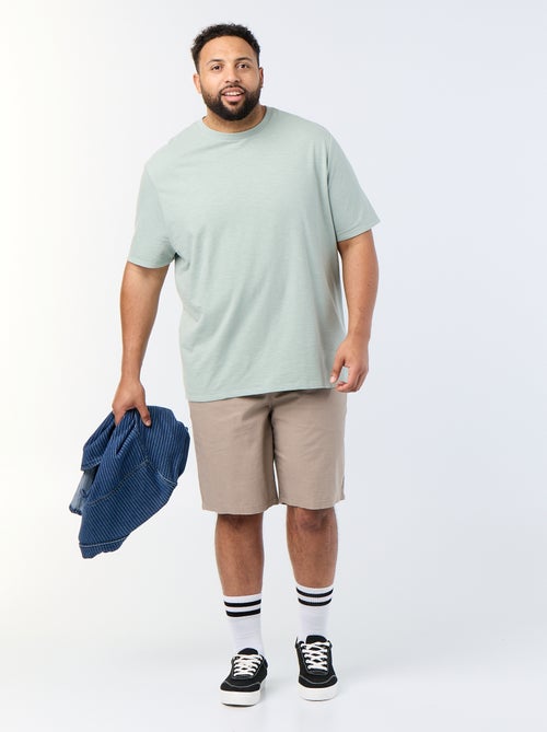 T-shirt à manches courtes en maille jersey fantaisie - Kiabi