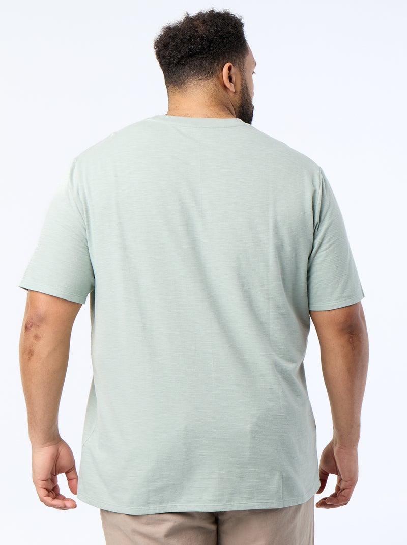 T-shirt à manches courtes en maille jersey fantaisie Vert - Kiabi