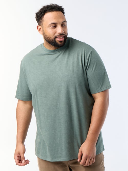 T-shirt à manches courtes en maille jersey fantaisie - Kiabi