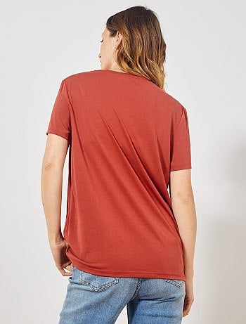 T-shirt à manches courtes en modal - Kiabi
