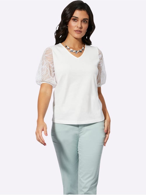 T shirt à manches courtes en modal et dentelle - Taille standard - Helline - Kiabi T shirt à manches courtes en modal et dentelle - Taille standard - Helline - Kiabi