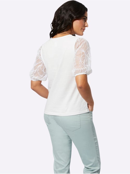 T shirt à manches courtes en modal et dentelle - Taille standard - Helline - Kiabi T shirt à manches courtes en modal et dentelle - Taille standard - Helline - Kiabi