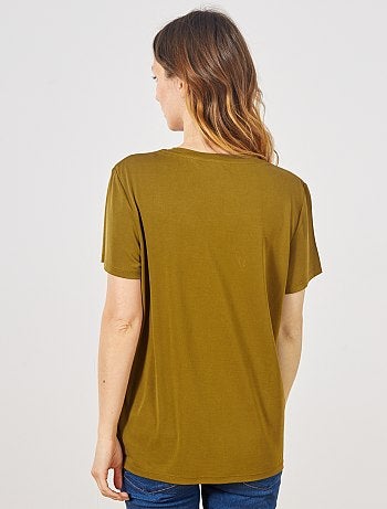 T-shirt à manches courtes en modal - Kiabi