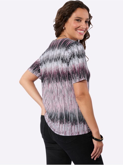 T-shirt à manches courtes en viscose avec imprimé original - Taille standard - Witt - Kiabi T-shirt à manches courtes en viscose avec imprimé original - Taille standard - Witt - Kiabi