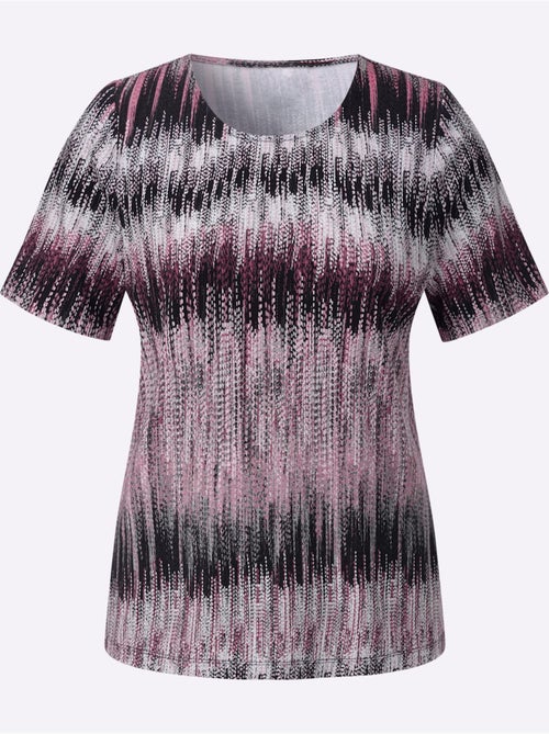 T-shirt à manches courtes en viscose avec imprimé original - Taille standard - Witt - Kiabi T-shirt à manches courtes en viscose avec imprimé original - Taille standard - Witt - Kiabi