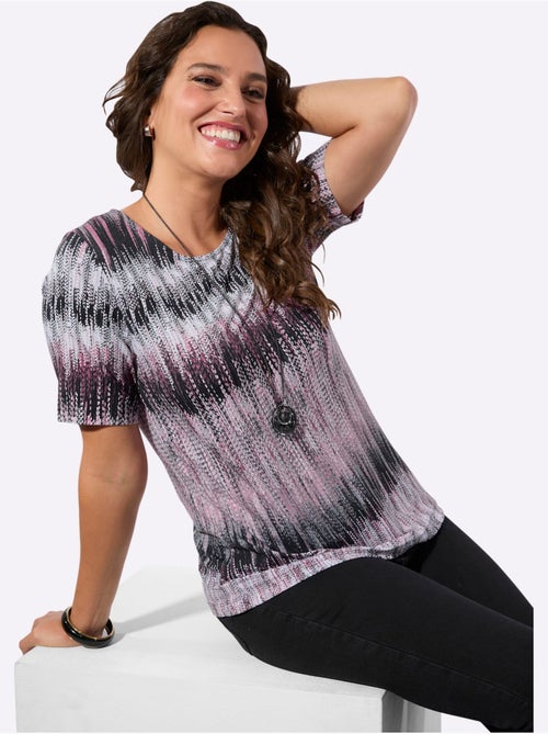 T-shirt à manches courtes en viscose avec imprimé original - Taille standard - Witt - Kiabi T-shirt à manches courtes en viscose avec imprimé original - Taille standard - Witt - Kiabi