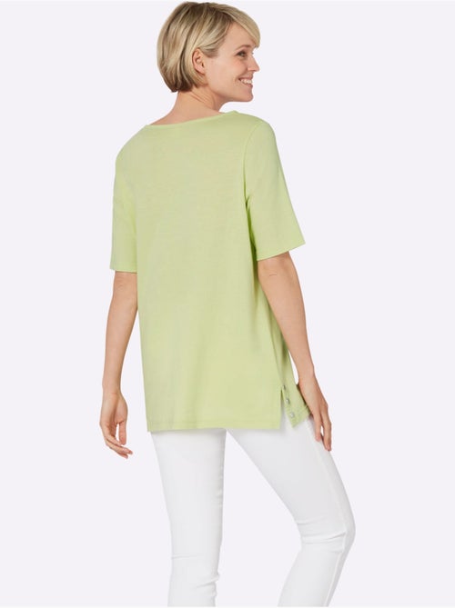T-shirt à Manches Courtes Encolure En U - Taille Standard - Moda Vilona - Kiabi