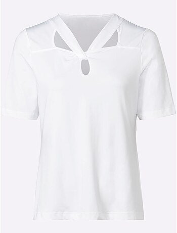 T-shirt à Manches Courtes Encolure Raffinée - Taille Standard - Helline